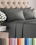 Cal King 6 Piece Sheet Set - Cooling, Comfy & Breathable - Hotel Luxury Bedding, Includes Fitted Sheet for Women, Men, Kids & Teens - 1 Flat, 1 Fitted Sheet, 4 Pillowcases w/Deep Pockets - Charcoal