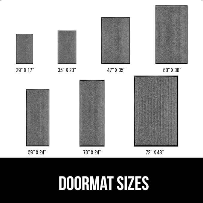 GORILLA GRIP Waterproof Traffic Guard Door Mat, 72x48, Heavy Duty Entryway Mats, Strong Rubber Back Commercial Utility Rugs for Office Hallway, Garage Floor and Home, Low Profile Carpet, Light Gray