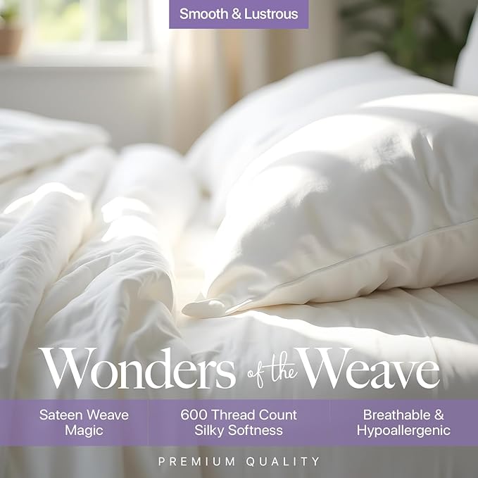 Carressa Linen 100% Egyptian Cotton Twin Sheets Set - 600 Thread Count Egyptian Cotton Luxury Twin Sheets (3 PC, Graphite Gray), 16" Deep Pocket, Soft, Cooling, Sateen Weave College Dorm Room Bedding
