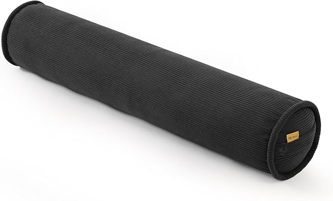 Body Pillow for Adults – Corduroy Long Round Bolster Pillow for Bed, Cuddle Pillow with Full Support for Side Sleepers & Restful Sleep,47 x 7.87 Inches,Lamp Black