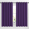 NICETOWN Blackout Bedroom Curtains 66 inches Long, Grommet Light Reducing Thermal Window Treatments Solid Room Darkening for Living Room, Set of 2, W66 x L66, Royal Purple