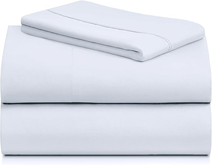 LuxClub 3 PC Twin XL Sheet Set, Deep Pockets Wrinkle Free Cooling Bed Sheets Hotel Bedding for Women, Men, Kids & Teens, Includes 1 Fitted Sheet, 1 Flat Sheet and 1 Pillowcase-Silky Soft Baby Blue