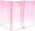 4 Corners Mosquito Net for Mosquiteros para Camas Bed Canopies Netting Bed Drapes Rectangular Mosquito Mesh for Camping Home Outdoor Travel(Pink,L75 X W47 X H59 Inch,1 Opening)
