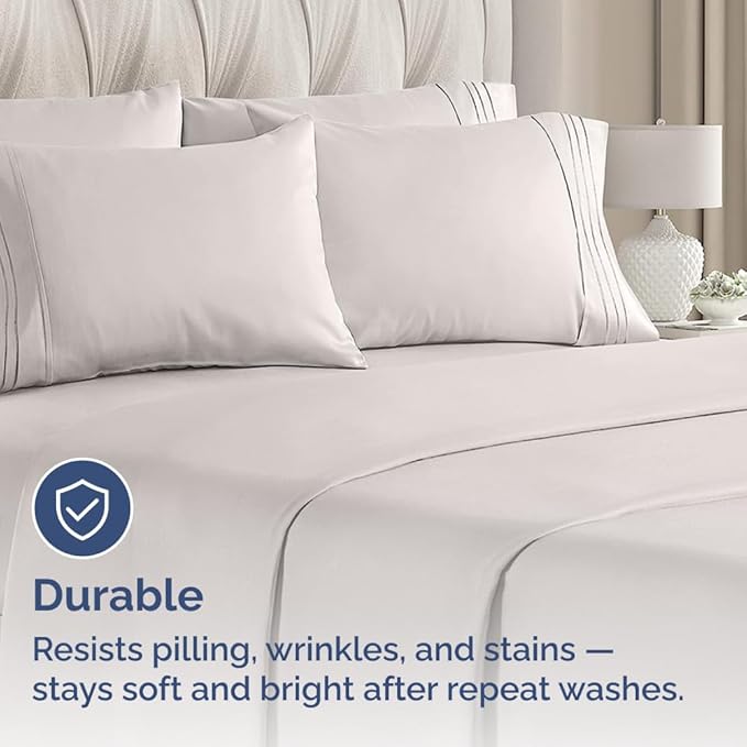 King Pillow Cases Set of 10 - Ultra Soft Hotel Quality Pillowcase Covers - Comfy. Cozy & Wrinkle Free - Shrink, Stain and Fade Resistant - Machine Washable Pillow Protectors - 10 Pcs Set - Light Grey