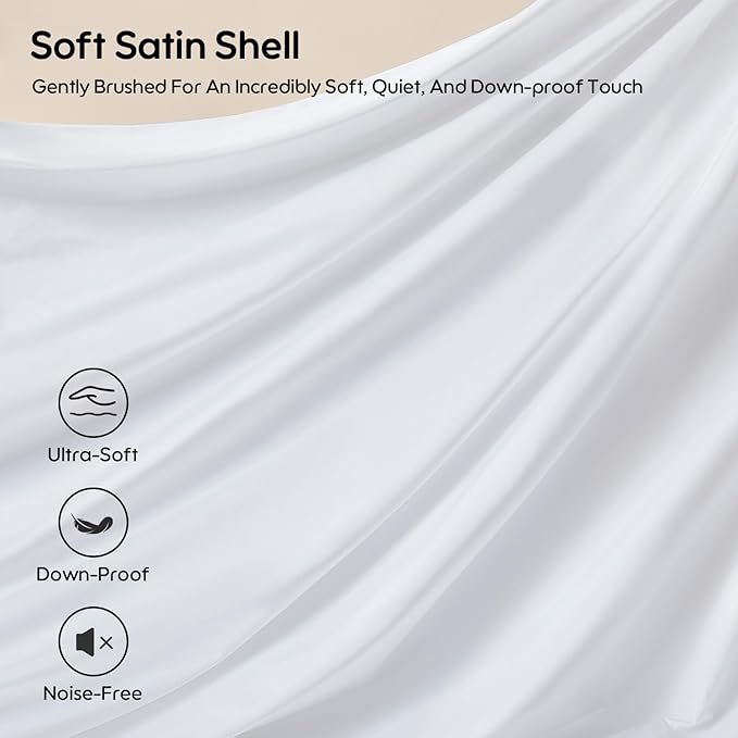 Goose Feather Down Fiber Standard Pillow Single Pack, Luxury 3-Chamber Pillows with Soft & Down-Proof Cover, Fluffy Plush Hotel Bed Pillows for Side, Back & Stomach Sleepers, 20"x26"