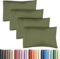 King Pillow Cases Set of 4 - Ultra Soft Hotel Quality Pillowcase Covers - Comfy, Cozy & Wrinkle Free - Shrinkage, Stain & Fade Resistant - Machine Washable Pillow Protectors - 4 Piece Set - Sage Green