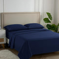 Carressa Linen 100% Egyptian Cotton King Size Sheets Set - 600 Thread Count Egyptian Cotton Queen Sheets King Size (4 PC, Navy Blue), Soft, Cooling, 16" Deep Pocket Sateen Weave Luxury Hotel Bed Sheet