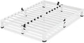 4 Inch White King Size Bed Frame, 3500Lbs Heavy Duty Metal Platform with Round Corner Legs Mattress Slide Stopper, Steel Slat Support No Box Spring Needed, Noise Free, Non-Slip, Easy Assembly