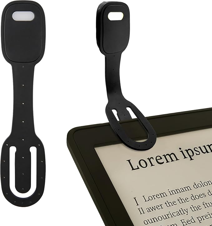 Rechargeable Book Light for Kids at Night – Portable Clip-On LED Light with Dimmable Brightness Ideal for Kids & Adults, Bedtime & Travel–Eye-Caring, Flexible, Gift for Book Lovers,Black