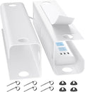 YECAYE Large Under Desk Cable Management,Easy Install Cable Management Under Desk with 4 Cord Holders & 6 Ties,Child & Pet-Safe Cord Hider,Wire Organizer,Wire Cover Tray,White