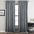 StangH Grey Velvet Curtains 84 inches Room Darkening Window Curtain Drapes for Living Room Thermal Insulated Privacy Panels for Bedroom/Office, W52 x L84, 2 Panels