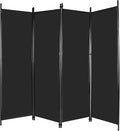 4 Panel Folding Room Divider, 6.7FT Wide Portable Privacy Screen, Room Partition Wall Dividers, Freestanding Partition Room Separation for Bedroom Office Restaurant Hospital, 80" Wx68 H, Black