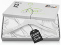 Premium Luxe Wooden Hangers for Women, Wide Shoulder Design for Dresses, Skirts, Sweaters & Blouses, Heavy Duty with Velvet Grip, White with White Velvet, 12 pcs