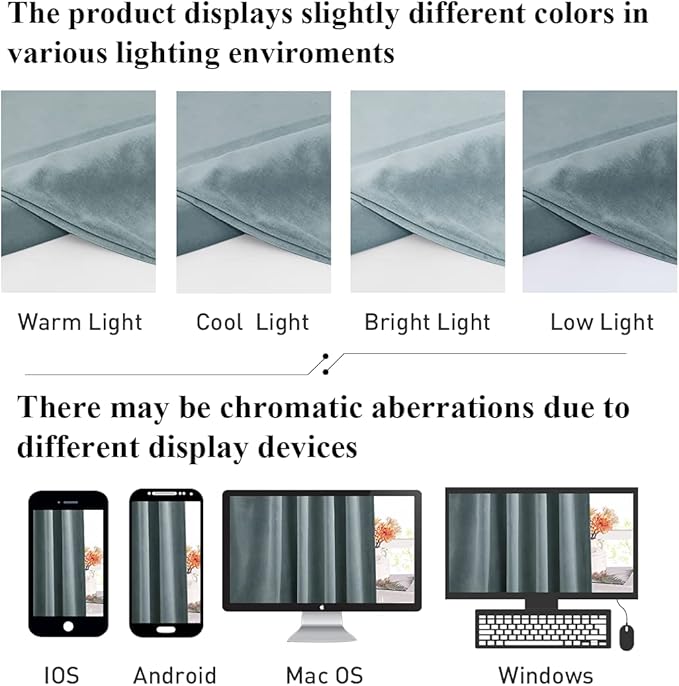 StangH Velvet Room Darkening Curtains - Stone Blue Privacy Doorway Dividers Thermal Insulated Window Curtain Panels for Nursery Bedroom/Office/Closet, W52 x L90, 2 Panels