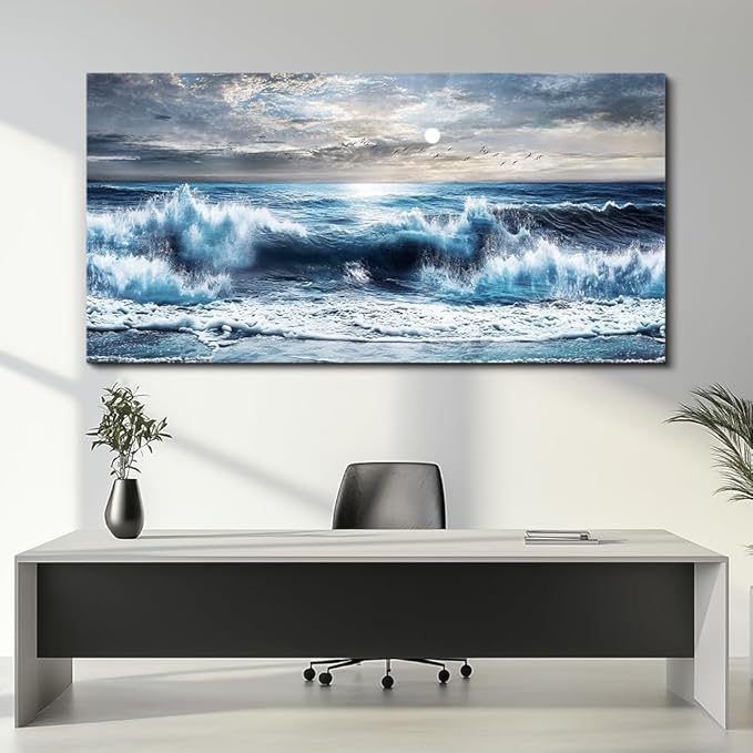 ERQINHUA Large Canvas Wall Art For Living Room Wall Decor For Office Bedroom Mural Wall Pictures Artwork Marine Landscape Painting Hotel Room Aesthetic Printed picture artworks Home Decor 30"x60"