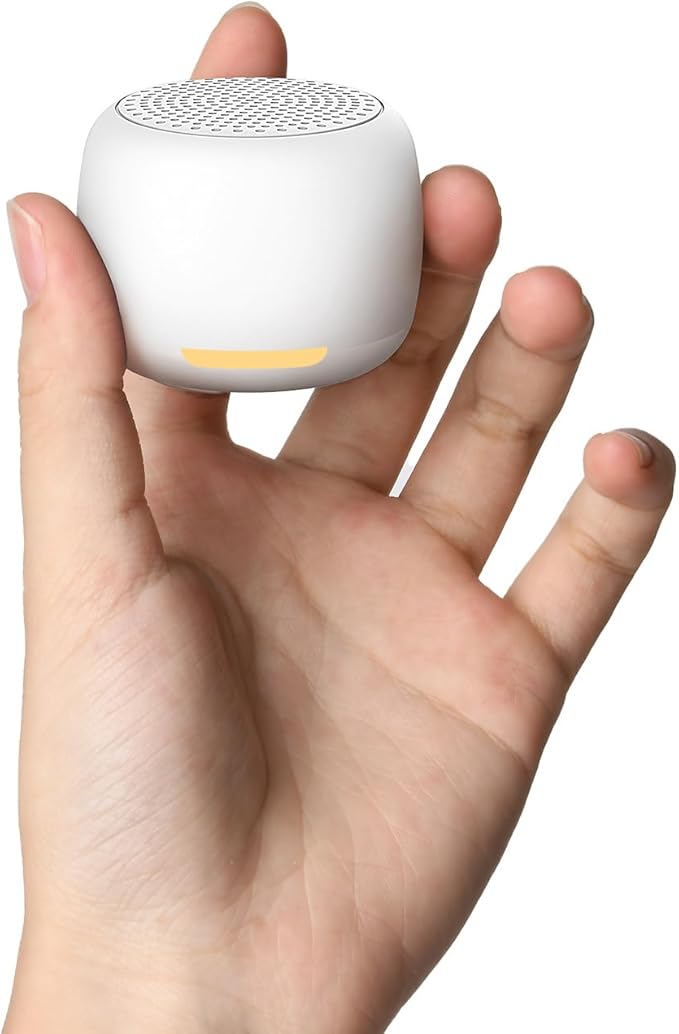 Babelio White Noise Sound Machine, Night Light, Mini and Portable, 15 Non-looping Sounds, Timer, Memory Function, for Adults Baby, Travel, White