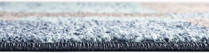 Unique Loom Autumn Collection Area Rug - Providence (7' 10" Round, Blue Gray/ Light Brown)