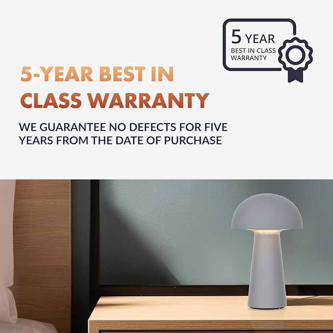‎Newhouse Lighting Capri, Fog Gray 2700K Dimmable Cordless USB-C Rechargeable Table Lamp NHTL-CA-GY, Cordless Desk Lamp for Living Room, Bedroom, Coffee Table, and Other Cozy Home Decor