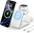Acer 3 in 1 Charging Station for iPhone, Wireless Charger Stand,15W Fast MagSafe Charger for iPhone 17 16 15 14 13 12 Series-Apple Watch 10 9 8 7 6 5 4 3 2 SE and Ultra Series-Airpods 4 3 2 Pro Series