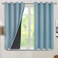 BGment Short 100% Blackout Curtains for Bedroom, Thermal Insulated Lined Energy Efficiency Noise Reducing Grommet Curtains 54 Inch Length for Small Window 2 Panels Each 52 Inch Wide, Greyish Blue