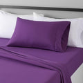 Amazon Basics Lightweight Super Soft Easy Care Wrinkle Free Microfiber 3 Piece Bed Sheet Set with 14-Inch Deep Pockets, Twin, Plum, Solid, Kids, Men & Women Bedding
