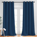 NICETOWN Room Darkening Curtains for Living Room, Grommet Window Treatment Thermal Insulated Solid Sound Reducing Drapes for Bedroom, Moroccan Blue, Set of 2, W52 x L102