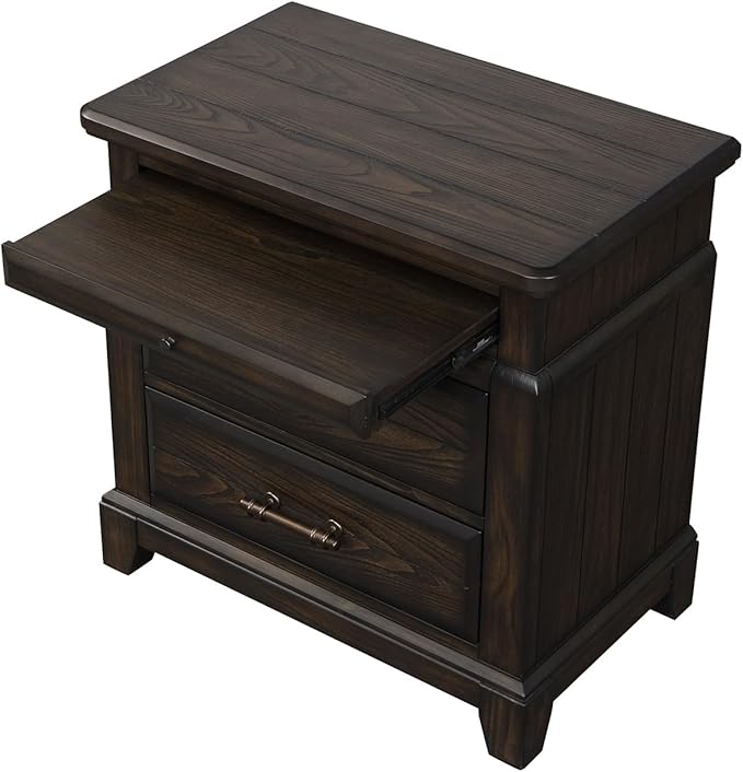 2 Drawer Nightstand Set of 2, Matching Bedside Tables with Modern Design and Easy-to-Clean Surfaces