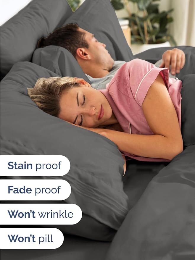 Extra Deep Cal King Sheet Set - 6 Piece Breathable and Cooling Sheets - Hotel Luxury Bed Sheets Set - Easy Fit - Soft, Wrinkle Free and Comfy Sheets Set - Charcoal Sheet Set with Extra Deep Pockets