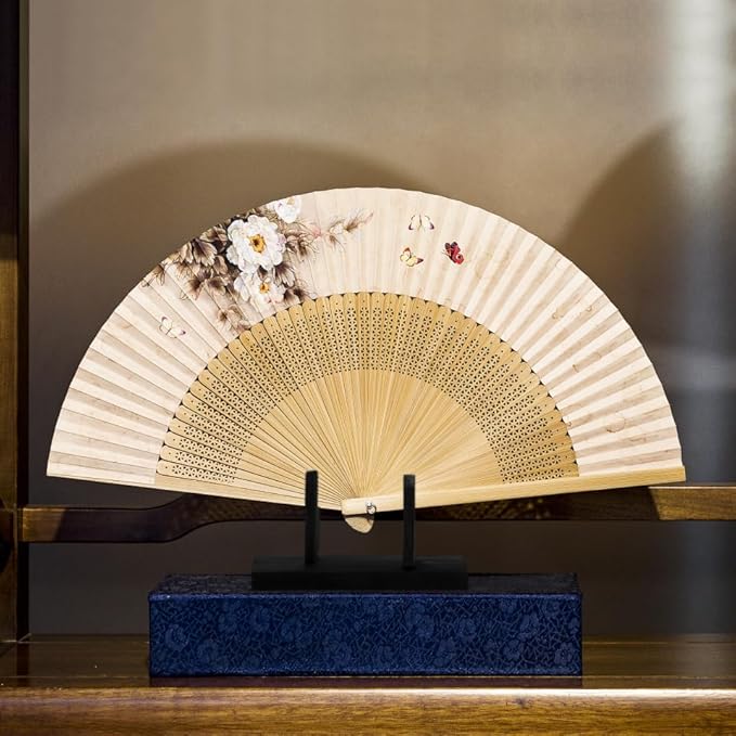 BESPORTBLE Wooden Hand Fan Stand Japanese Style Folding Fan Holder Portable Foldable Rack Display Base for Home Decoration