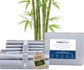 Therapedic 1000TC Split King 7-Piece Sheet Set - 100% Organic Rayon Dervied from Bamboo Blend with Cooling Fiber, Ideal for Hot Sleepers - 16" Deep Pocket Fitted Sheet, Bonus Pillowcases - Light Blue
