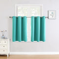 ChrisDowa Small Window Curtains for Kitchen and Bedroom - Grommet Short Thermal Insulated Room Darkening Curtains (2 Panels, Teal, 52 x 36 Inch)