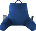 IPYNBAP Back Pillow for Bed Sitting up, Reading Pillow for Sitting in Bed Adult, Back Support Pillow, Memory Foam Sit up Lounge Backrest Pillow with Arms for TV, Couch, Chair, Dorm, 18 Inch, Navy Blue
