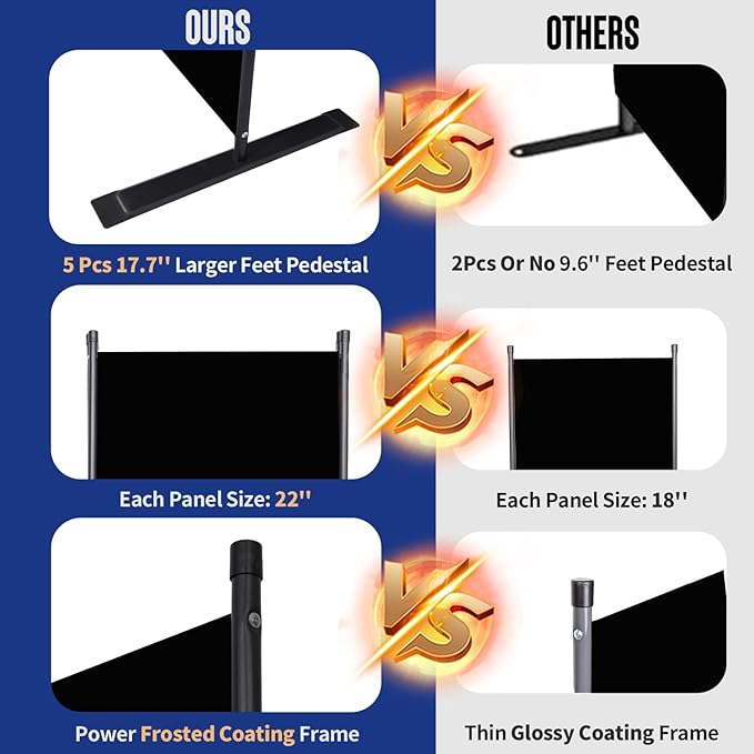 Room Divider and Folding Privacy Screens 8 Panel, 14.67 Ft Wide Partition Room Dividers, Portable Room Divider Panel for Room Separtition, Large Wall Dividers for Room, Office, School,Studio Black