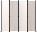 Room Divider, 4 Panel Folding Privacy Screen, 88” Portable Separating with 3 Metal Feet, Partition Room Dividers, Lightweight Freestanding Wall Divider Screen for Office Bedroom Hospital(White)