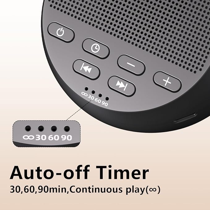 Portable Rechargeable Sound Machine White Noise Machine with 30 Soothing Sounds for Baby Kids Adults 32-Level Vol 4 Timer Brown Noise Sleep Sound Machine for Travel Office Privacy Home