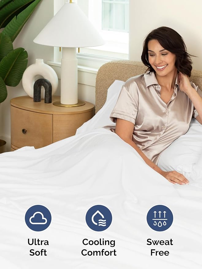 Extra Deep Twin Sheet Set - 4 Piece Breathable and Cooling Sheets - Hotel Luxury Bed Sheets Set - Easy & Secure Fit - Soft, Wrinkle Free and Comfy Sheets Set - White Sheet Set with Extra Deep Pockets