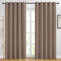 NICETOWN Blackout Curtains 84 inch Length 2 Panels Set - 3 Pass Microfiber Noise Reducing Thermal Insulated Solid Ring Top Curtains & Drapes for Living Room (66 x 84 Inch, Cappuccino)