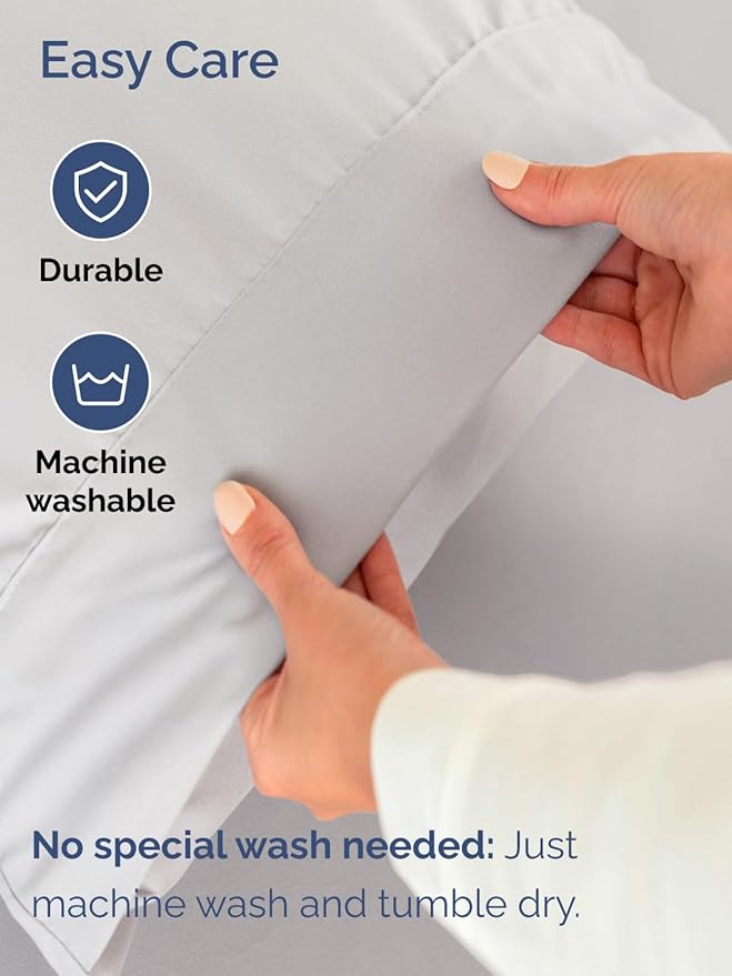 Extra Deep Split King Sheet Set - 7 Piece Breathable & Cooling Sheets - Hotel Luxury Bed Sheets Set - Easy Fit - Soft, Wrinkle Free & Comfy Sheets Set - French Grey Sheet Set with Extra Deep Pockets