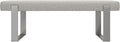 VANT Upholstered Bed Bench - Faux Merino Wool Grey - Brushed Nickel - Contemporary Modern, Bedroom Bench Seat, Hallway, or Entryway