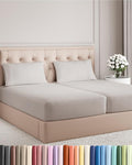 Split King Size 5 Piece Sheet Set - Comfy Breathable & Cooling Bed Sheets Set - Hotel Luxury Bedding for Women, Men, Kids, Teens, Boys & Girls - Deep Pockets and Wrinkle Free - Oeko-Tex - Light Grey