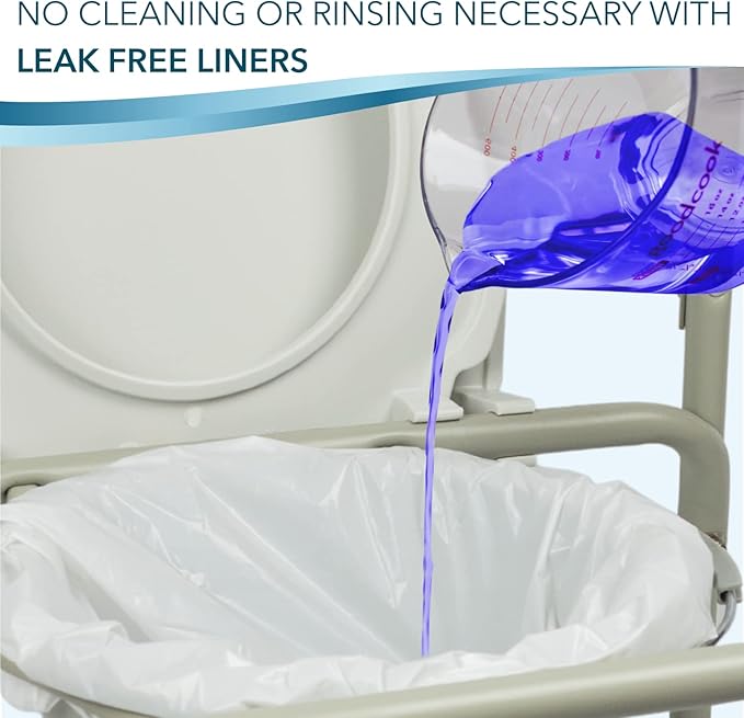 TidyCare Bedside Commode Liners for Portable Toilet Chair Bucket and Bedpan | Value Pack of 48 Disposable Waste Bags for Adults in Medical Care | Universal Fit Portable Toilet Liners