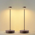 2Pack Cordless LED Table Lamp，Rechargeable Battery Desk Lamps, 3 Color Stepless Dimmable Metal Battery Table Lamps, Portable Waterproof Table Light for Indoor/Outdoor/Restaurant
