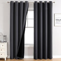 ChrisDowa 100% Blackout Curtains 120 inch Long for Bedroom with Black Liner, 2 Thick Layers Total Blackout Thermal Insulated Grommet Long Window Curtains 2 Panels Set (Dark Grey, 52 x 120 Inch)