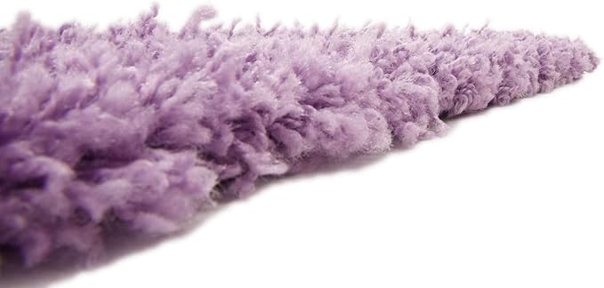 Unique Loom Solid Shag Collection Area Rug (8' Square, Lilac)
