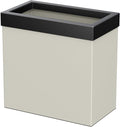 Gatco Modern Rectangle Wastebasket, Matte Pearl and Matte Black Combo - Stainless Steel Trash Can with Removable Lid, Leakproof, 3 Gallon Capacity for Bathroom, Bedroom, Kitchen, or Office