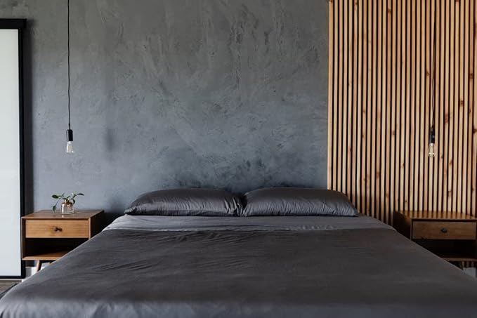 Cozy Earth Luxury Bed Sheet Set - 100% Viscose from Bamboo Fabric, Ultra-Soft & Breathable, Fits Regular & Deep Pocket Mattresses up to 20" - 4 Pieces Twin Sheet Set Charcoal Grey