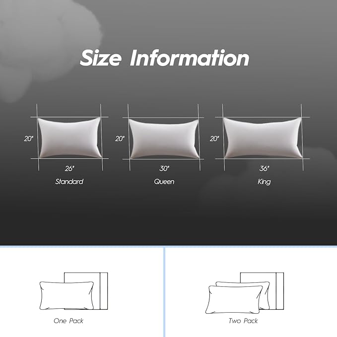 Globon Luxury Down Pillow King Size, Firm Hotel Collection Bed Pillow with 100% Cotton Cover, Down Surrounded Feather Pillow, 20x36 Inches (1 Pack)