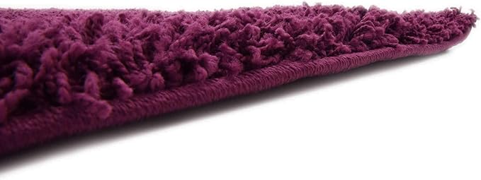 Unique Loom Solid Shag Collection Area Rug (8' Square, Eggplant Purple)
