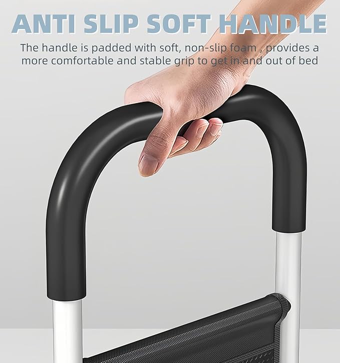 Bed Rails for Elderly Adults Safety, Medical Bed Assist Rail for Seniors, Bedrails for King Twin Full Size Bed, Height Adjustable Bedside Railing Grab Bar Handle with Storage Bag