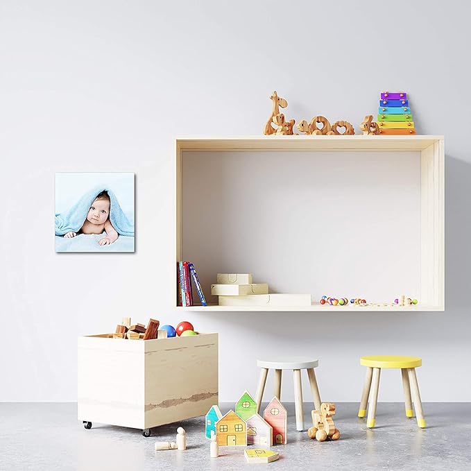 TreeDeal Custom Canvas Prints with Your Photos - Kids Personalized Poster Wall Art - Personalized Canvas Pictures Canvas Wall Art for Home Decoration (12" x 12")
